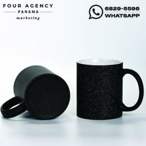 Taza Mágica Escarchada Negra de 11 oz