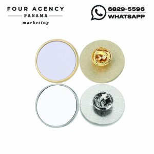 Pin Redondo Sublimable Silver y Gold