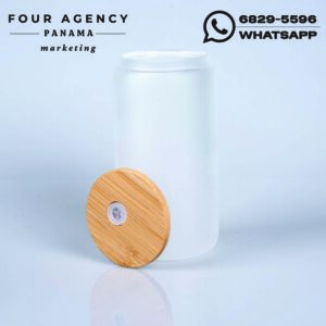 Vaso Sublimable con Tapa de Bambú